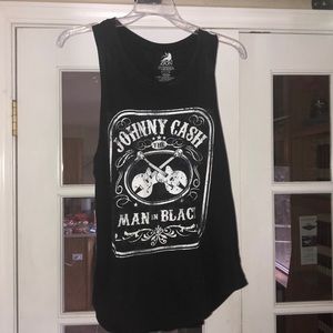 Black Johnny Cash Muscle Tee